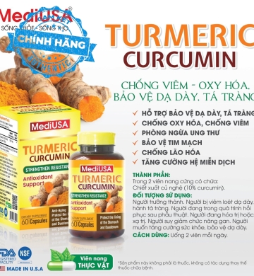TURMERIC CURCUMIN ( Chống Viêm - Oxy Hoá , Bảo Vệ Dạ Dày Và Tá Tràng ) - MediUSA