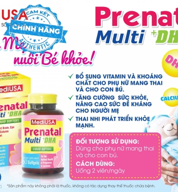 Prenatal Multi + DHA - Bổ Sung Vitamin Và Khoáng Chất Cho Mẹ Bầu Và Cho Con Bú - MediUSA