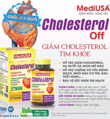Cholesterol OFF ( Hỗ Trợ Giảm Cholesterol, Hạ Huyết Áp, Bảo Vệ Tim Mạch ) - MediUSA
