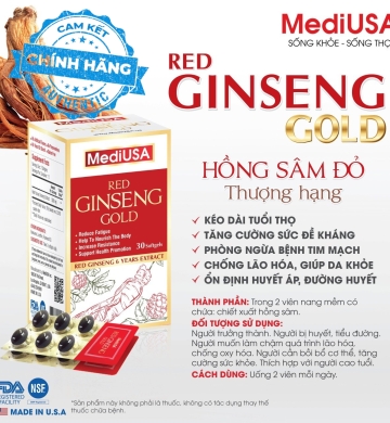 Red Gingseng GOLD - Hồng Sâm Đỏ Thượng Hạng - Sống Khoẻ Sống Thọ - MediUSA