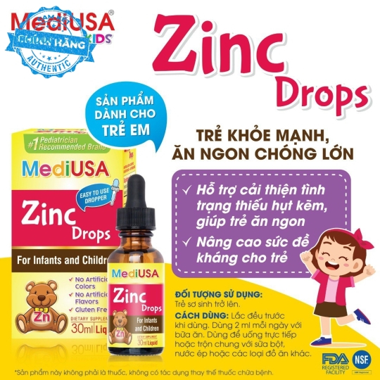 Zinc Drops ( Trẻ Khoẻ Mạnh Ăn Ngon Chóng Lớn ) - MediUSA